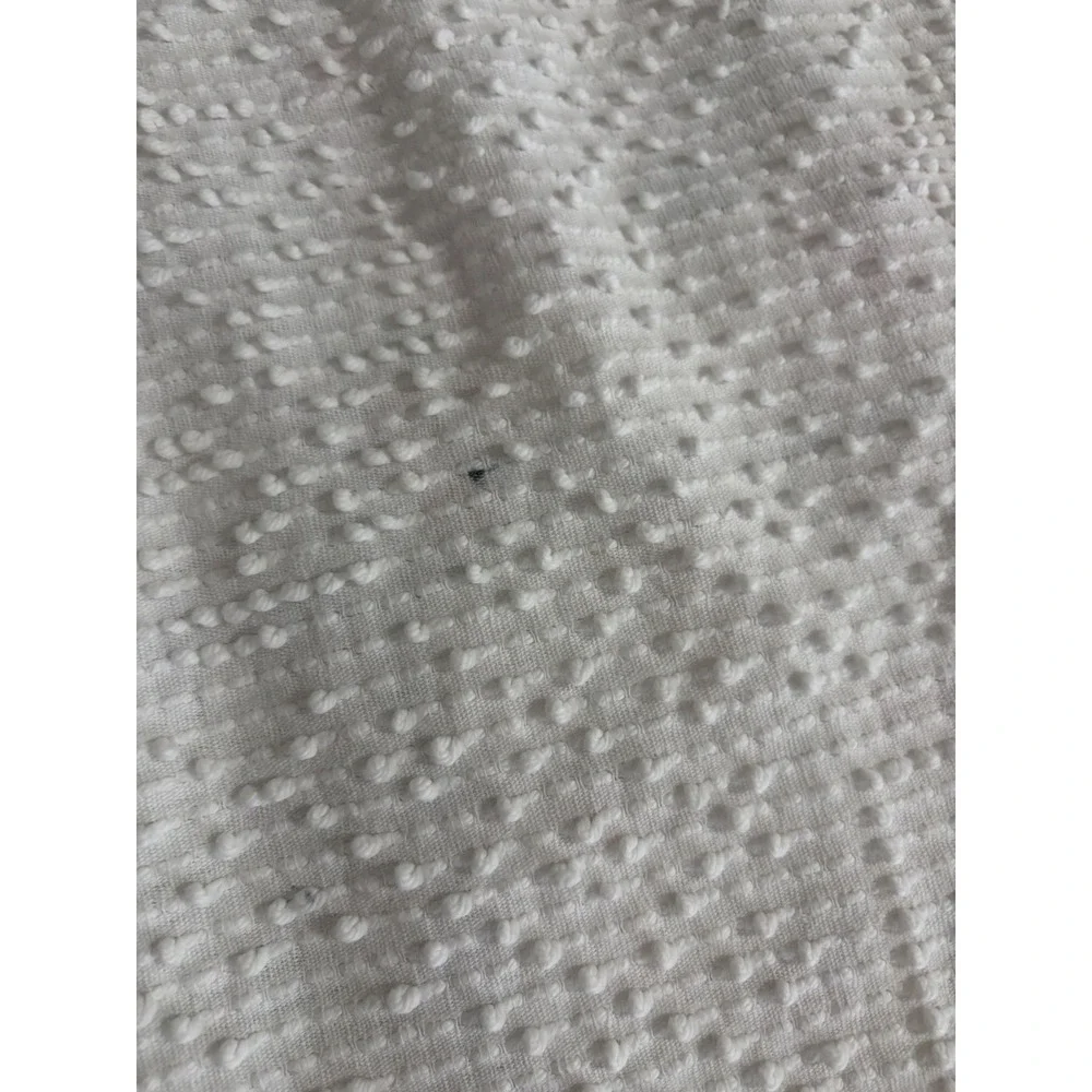 Vintage White Hobnail Chenille Medallion Full Queen Bedspread CUTTER DAMAGE